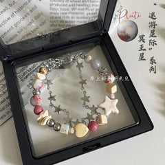 Cream Double Circle Star Bracelet